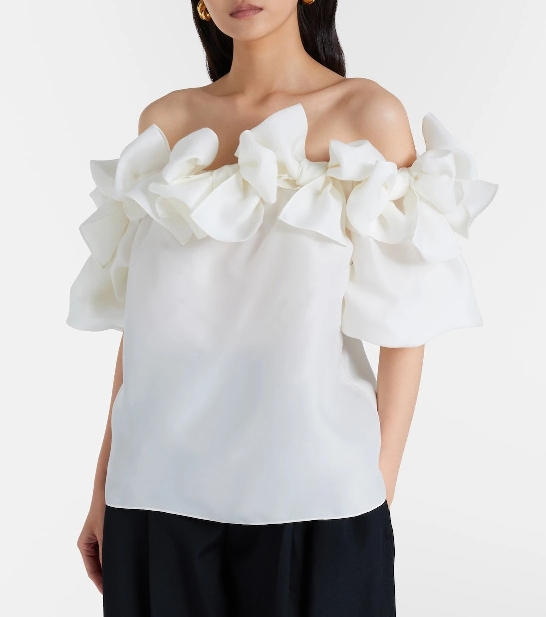 Carolina Herrera - Omuzları açık ipek bluz