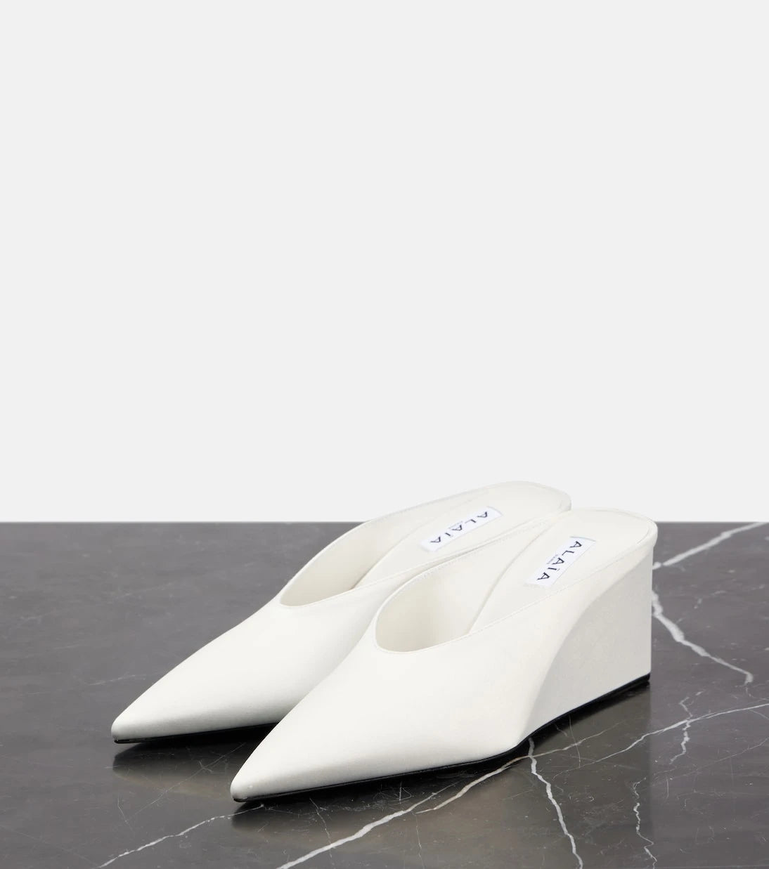 Alaïa - Cube Pointy 75 satin wedges