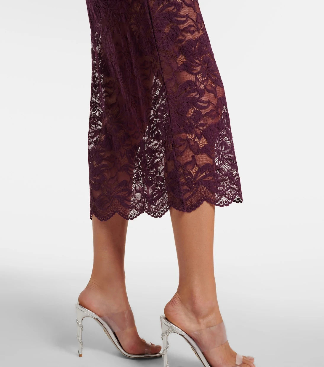 Rabanne - Floral lace midi skirt