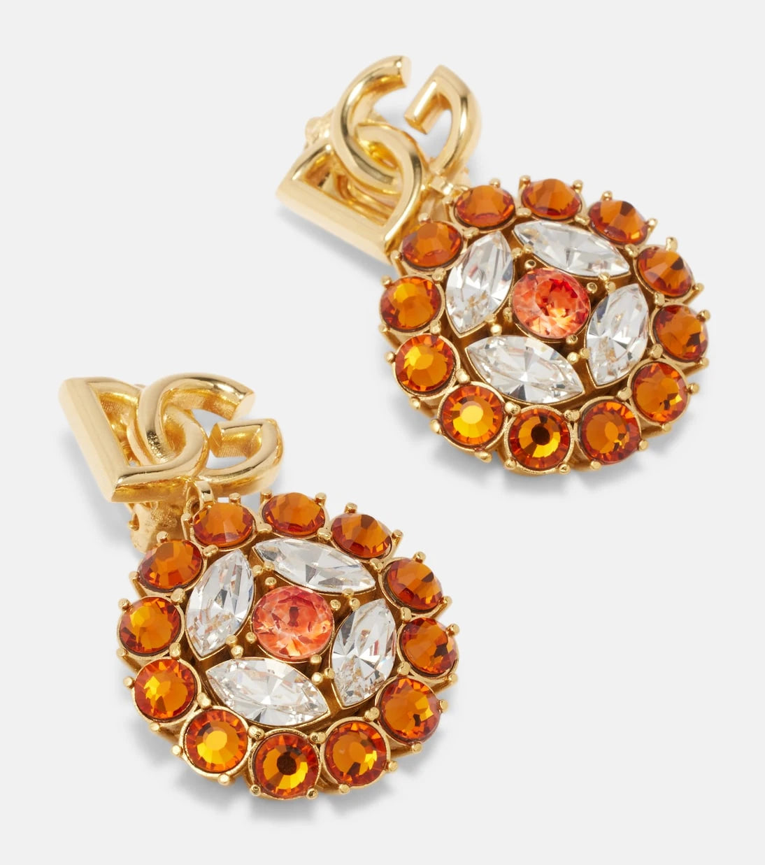 Dolce&Gabbana - DG embellished clip-on earrings