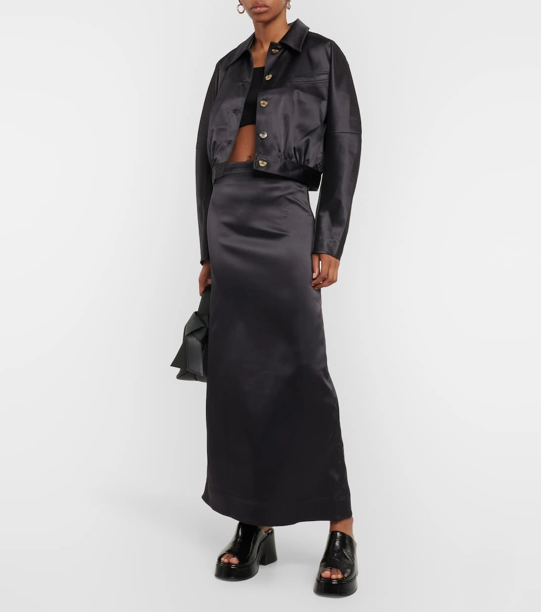 Ganni - Satin maxi skirt