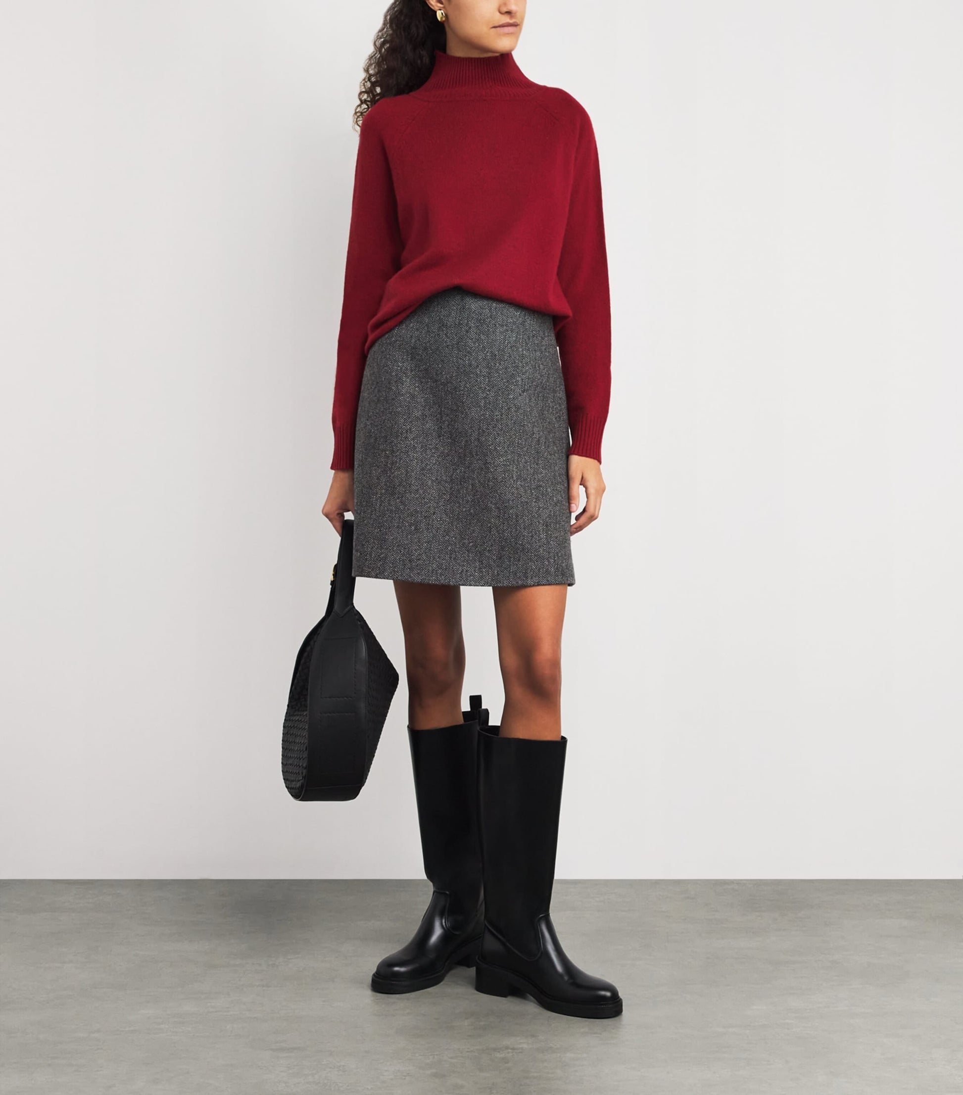 Weekend Max Mara Grey Wool A-Line Skirt