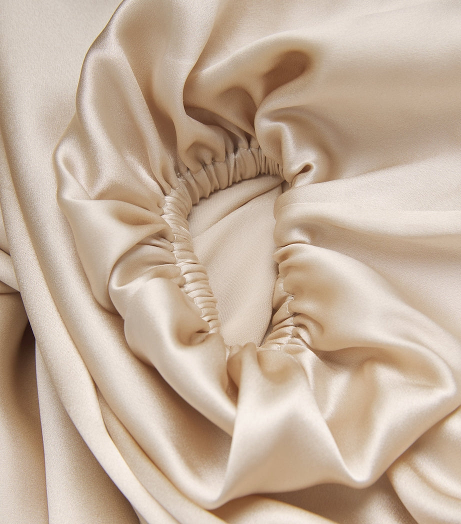 Eleventy Beige Silk Long-Sleeve Maxi Dress