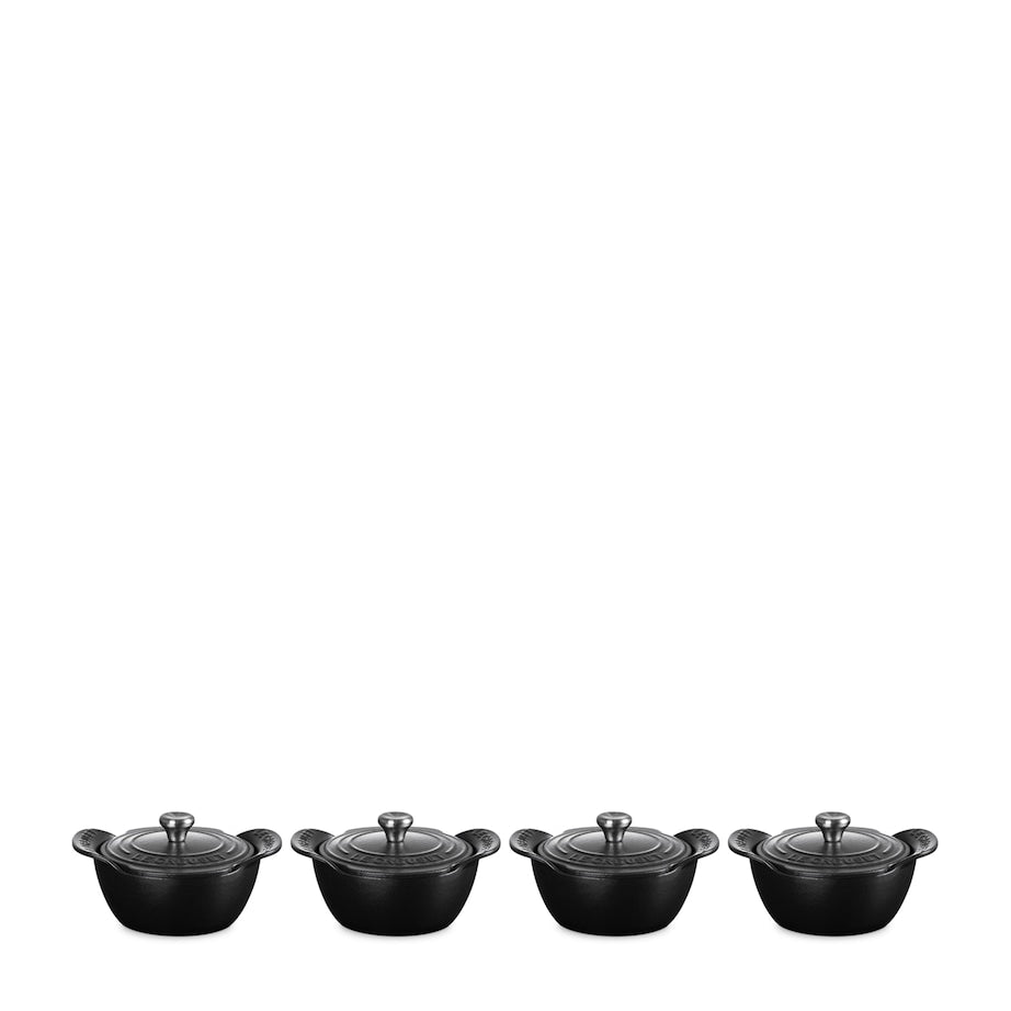 Set of 4 Cast Iron Gourmand Mini Cocottes (11cm)