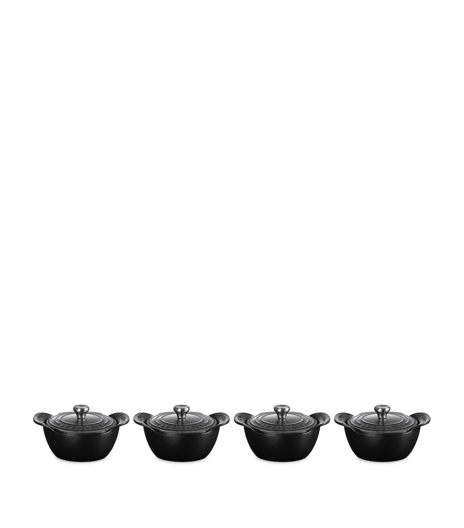Set of 4 Cast Iron Gourmand Mini Cocottes (11cm)