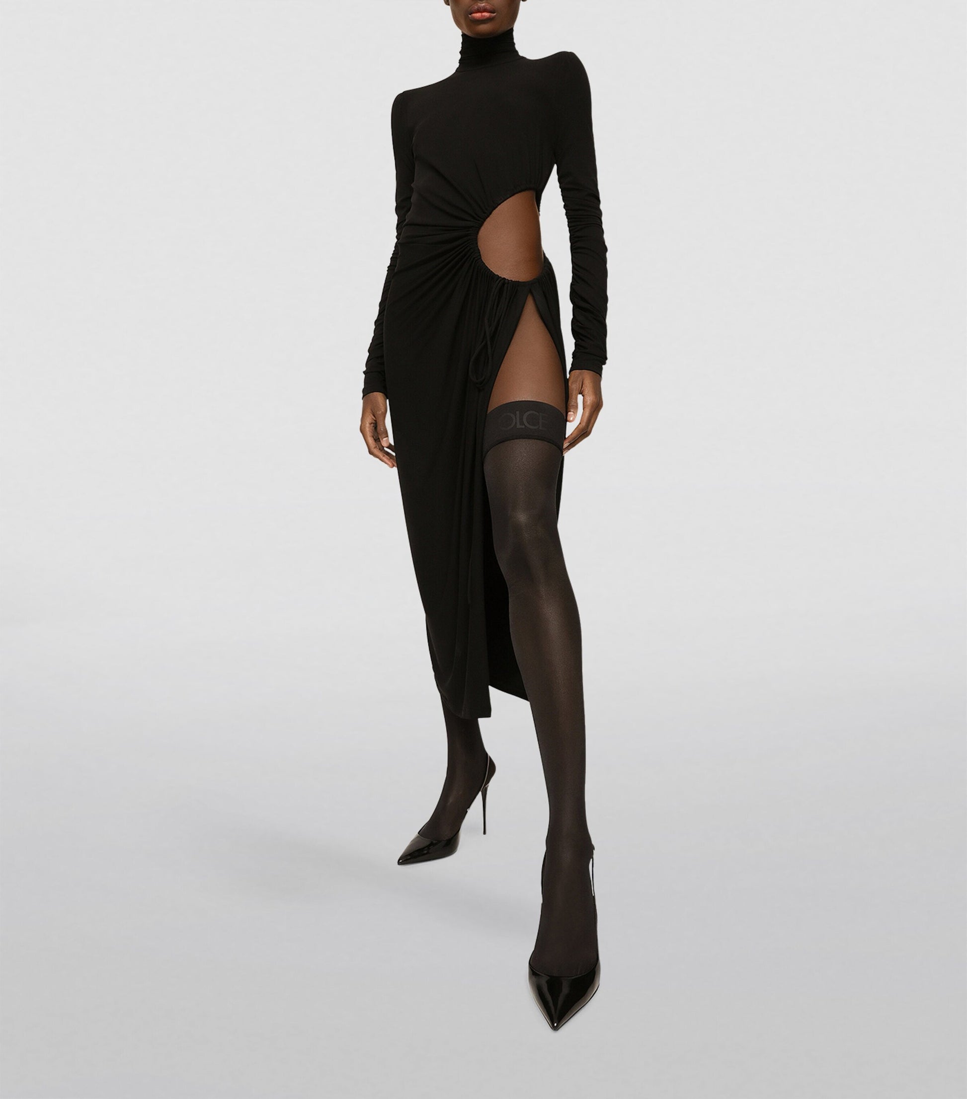 Dolce & Gabbana Multi Rollneck Cut-Out Dress