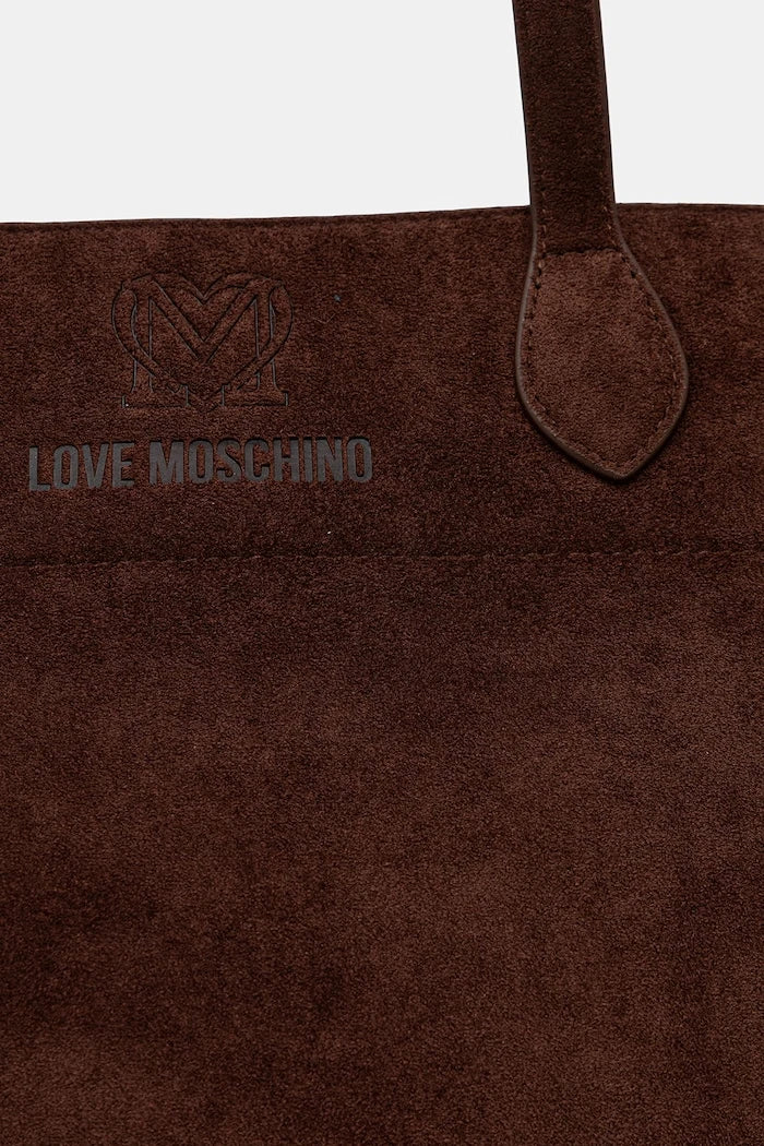 Love Moschino süet görünümlü kadın shopping çantası