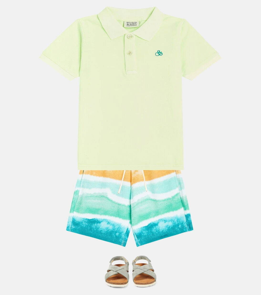 Scotch & Soda Kids - Striped cotton jersey shorts