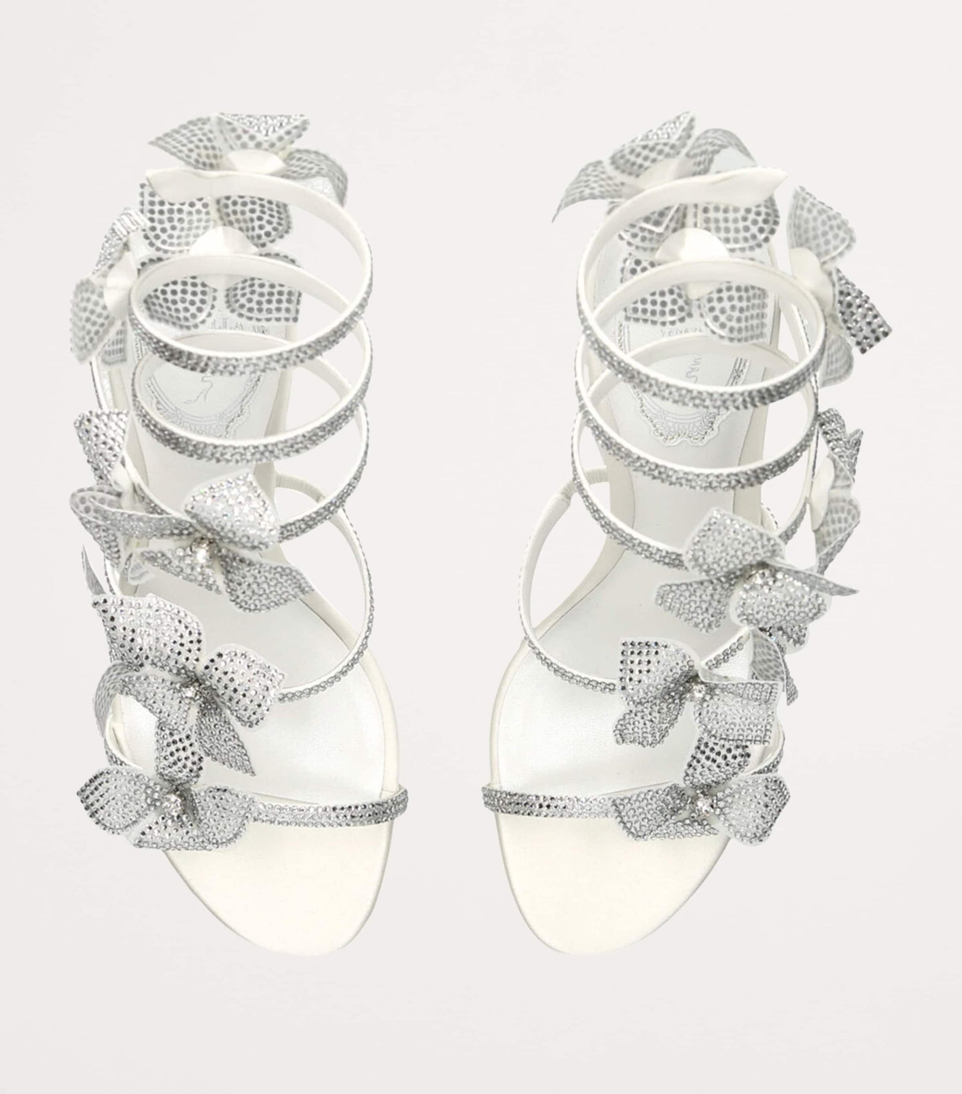 White Embellished Floriane Sandals 80