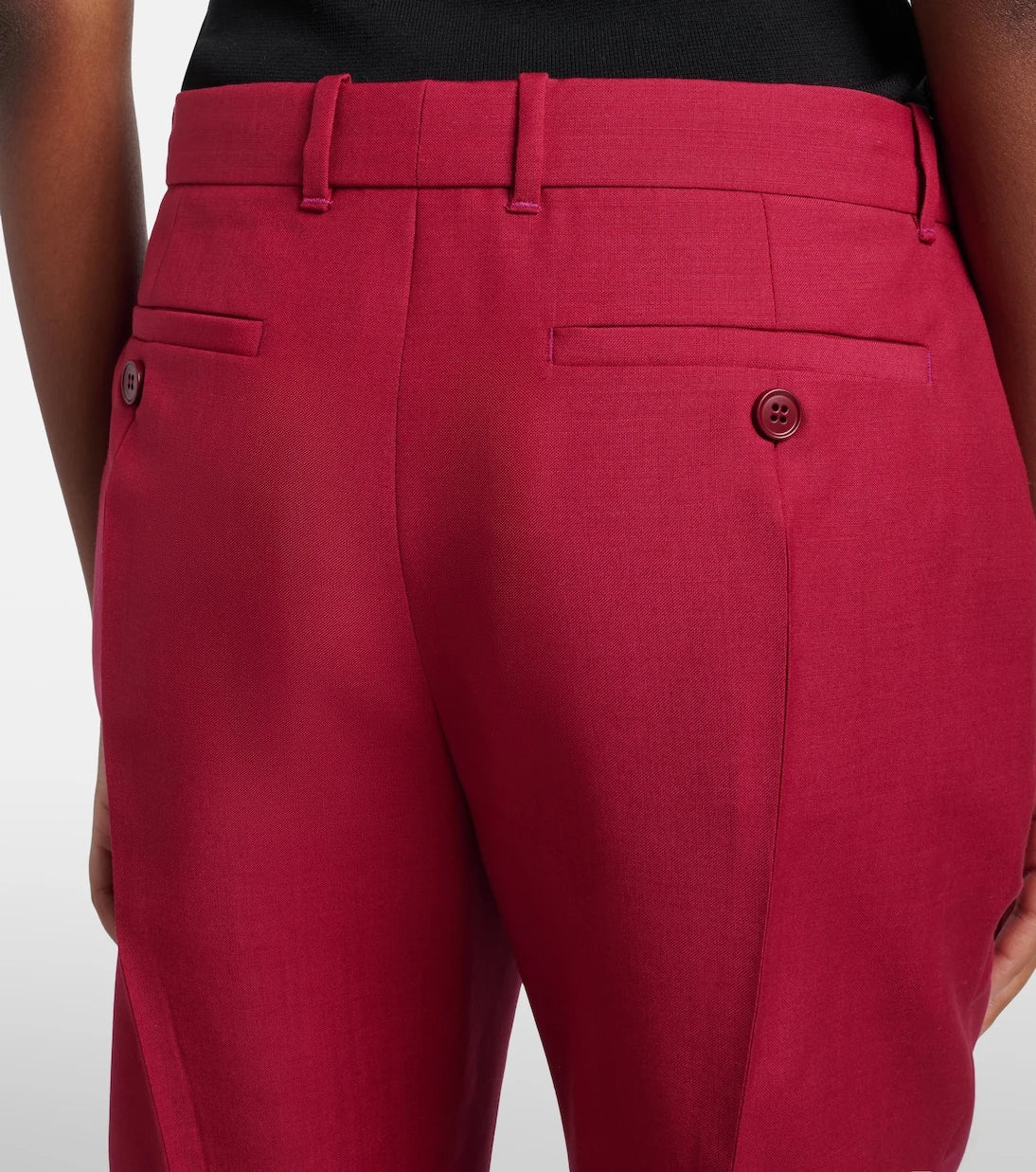 McQueen - Cropped wool and mohair slim pants