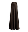 Ralph Lauren Collection Brown Stretch-Satin Masina Maxi Skirt
