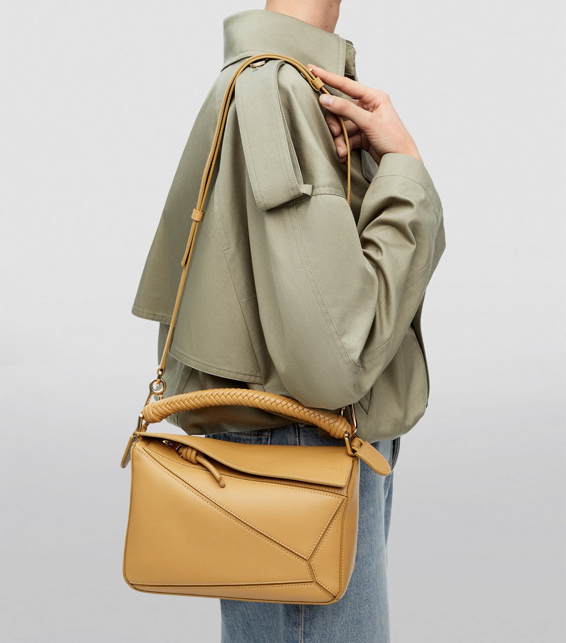 LOEWE Beige Small Leather Puzzle Top-Handle Bag