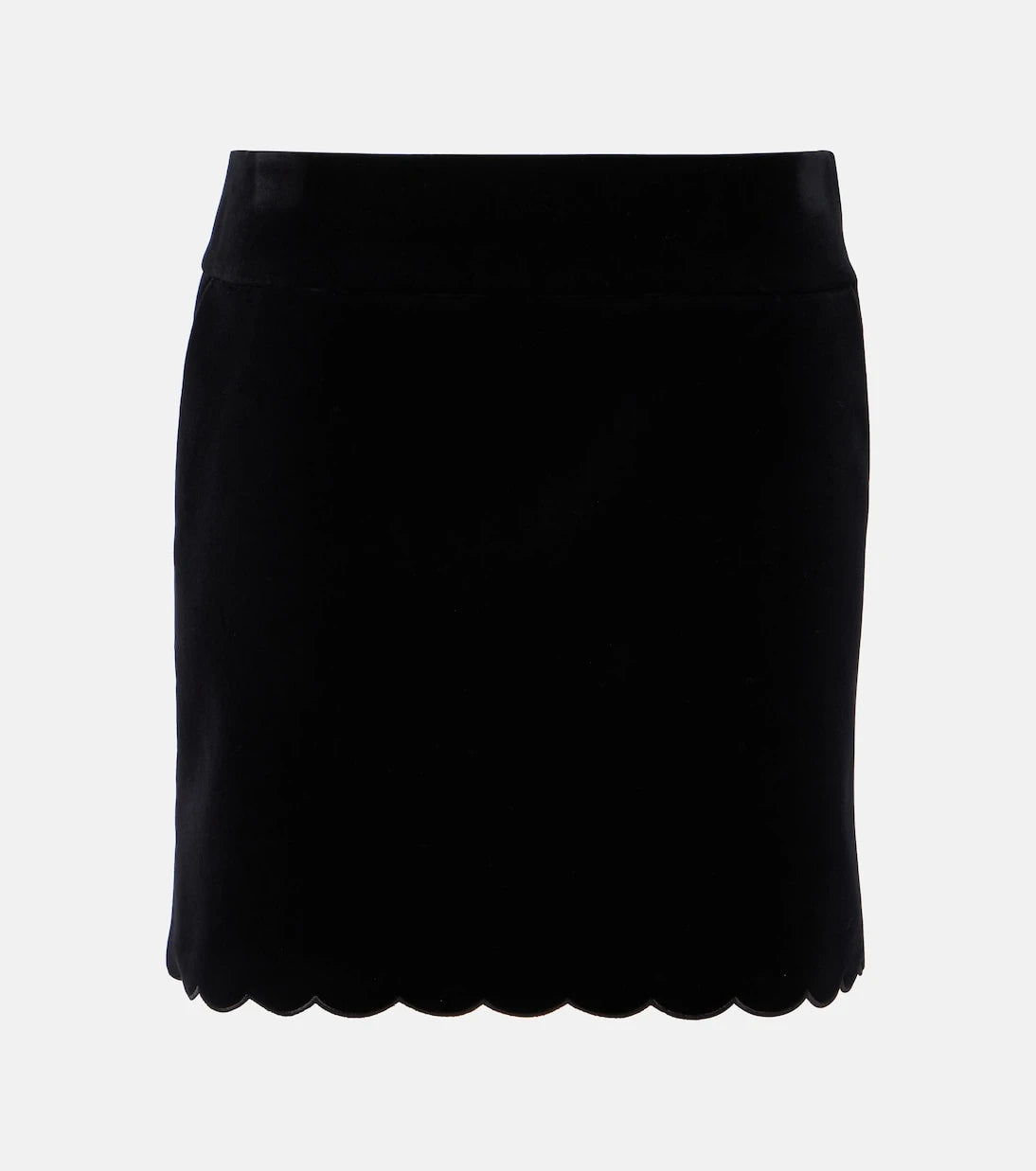 Chloé - Scalloped cotton velvet miniskirt