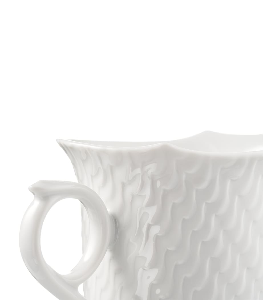 Meissen Wave Relief Coffee Cup and Saucer