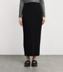 Issey Miyake Black Hatching Bottoms Pleated Maxi Skirt