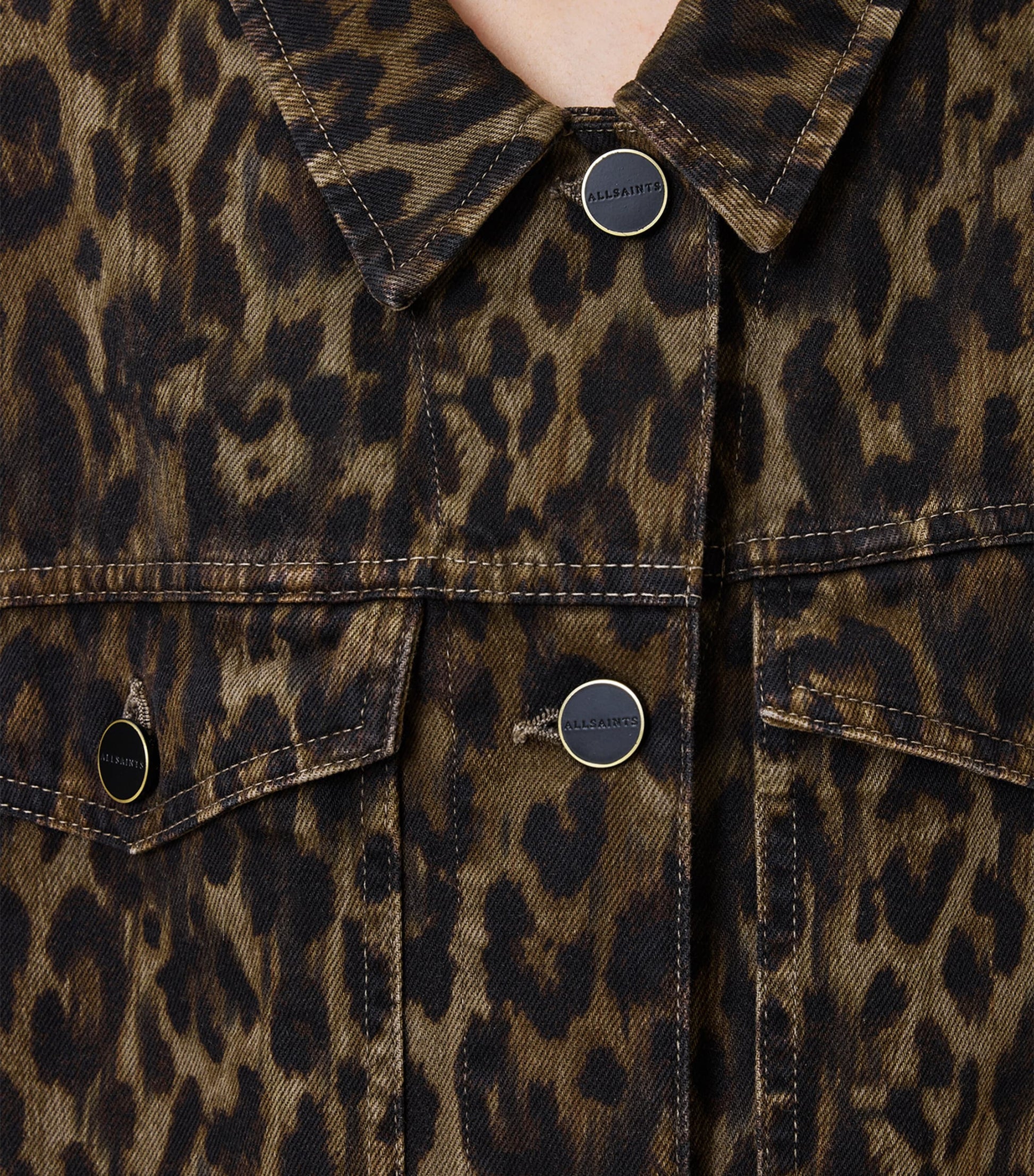 Brown Leopard Print Willow Denim Jacket