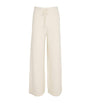 Yves Salomon Beige Wool Wide-Leg Trousers