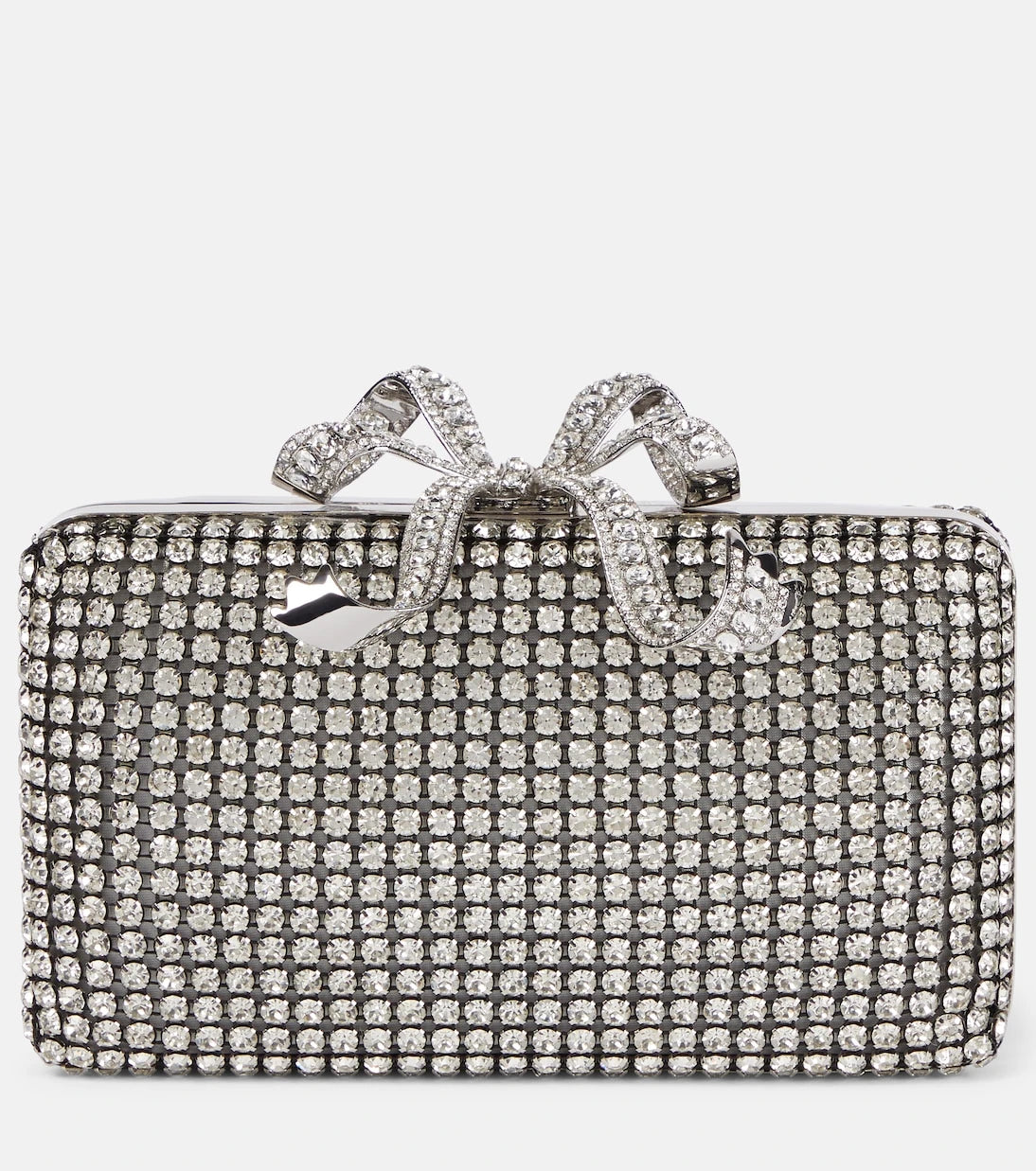 Self-Portrait - Bow Small crystal-embellished clutch