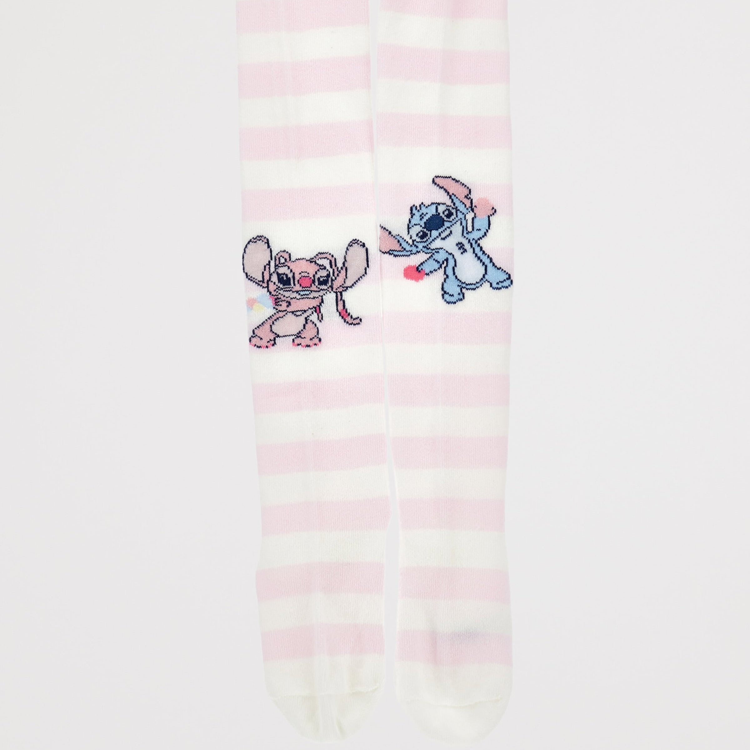 Monnalisa x Disney Cotton-Blend Striped Stitch Tights PANNA+FAIRYTALE