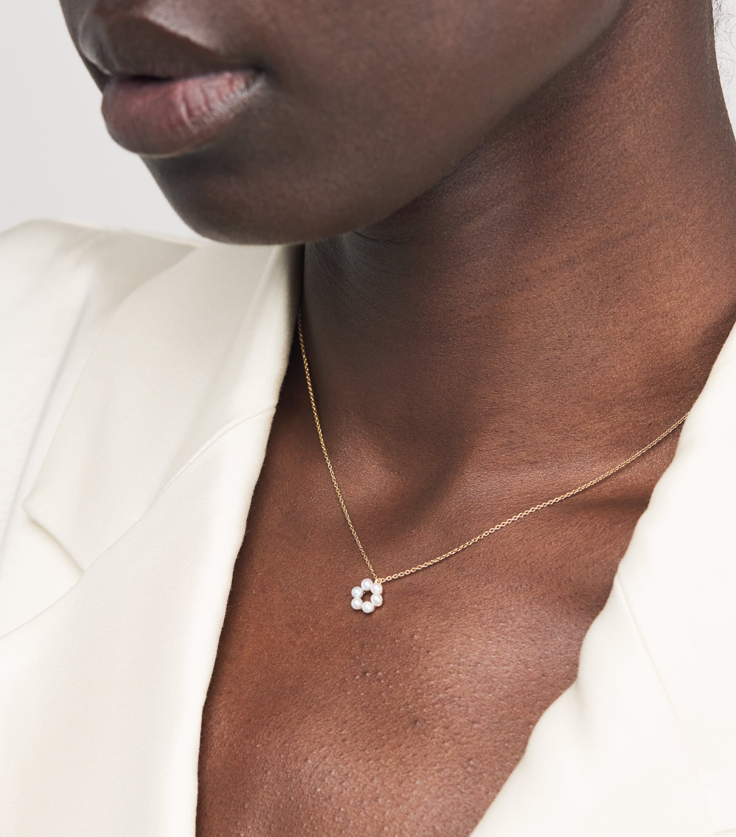 Yellow Gold and Pearl Starry Night Luna Perle Necklace