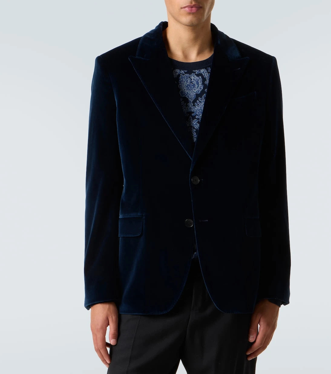 Etro - سترة بلايزر قطنية مخملية