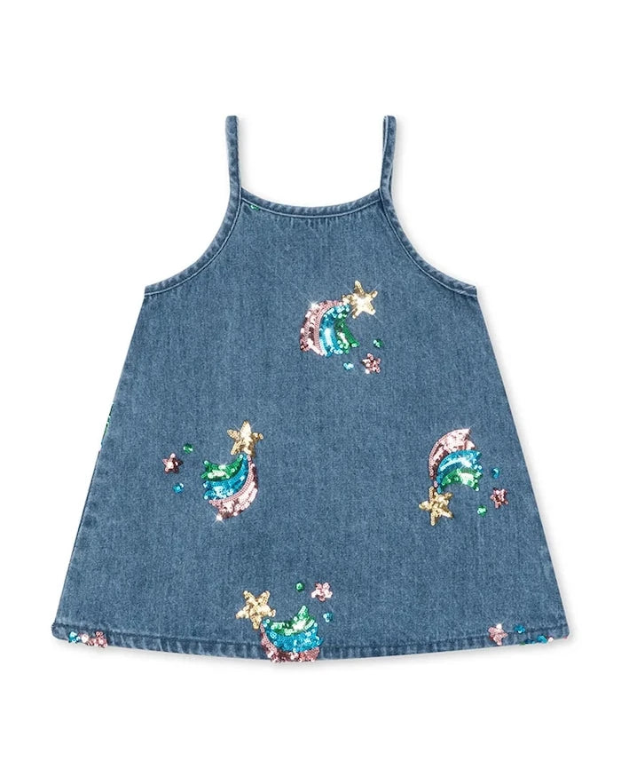 Konges Sløjd Yazlık Denim MAGOT SEQUIN STRAP DRESS GOTS