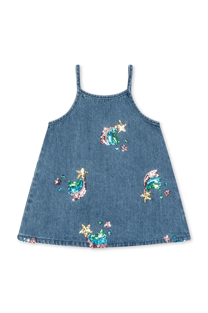 Konges Sløjd Yazlık Denim MAGOT SEQUIN STRAP DRESS GOTS