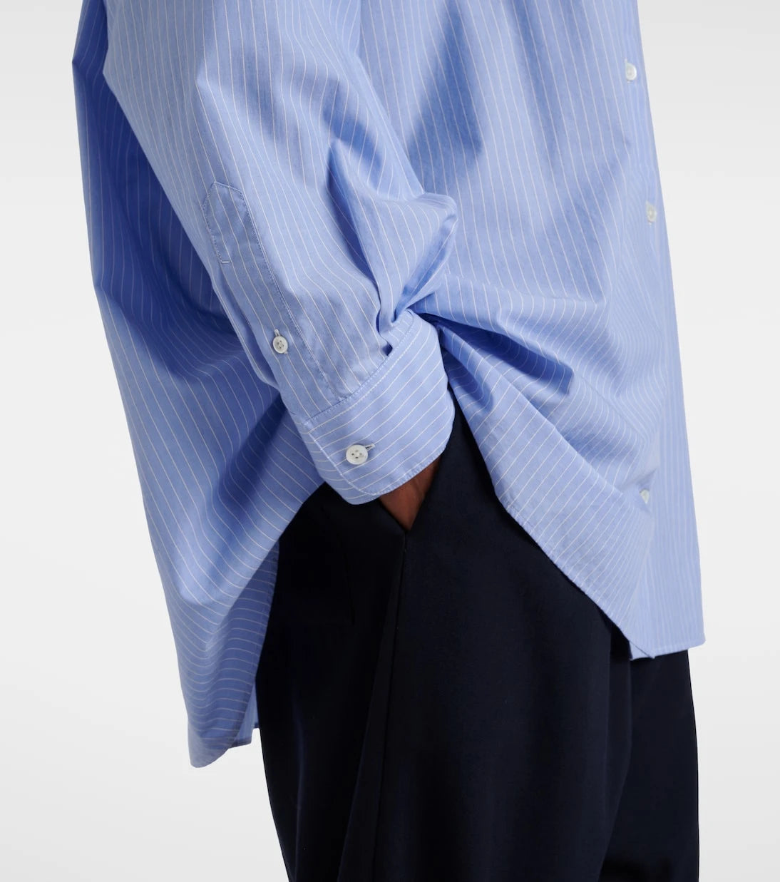 The Row - Luka striped cotton poplin shirt