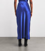 Blue Silk Isaak Midi Skirt