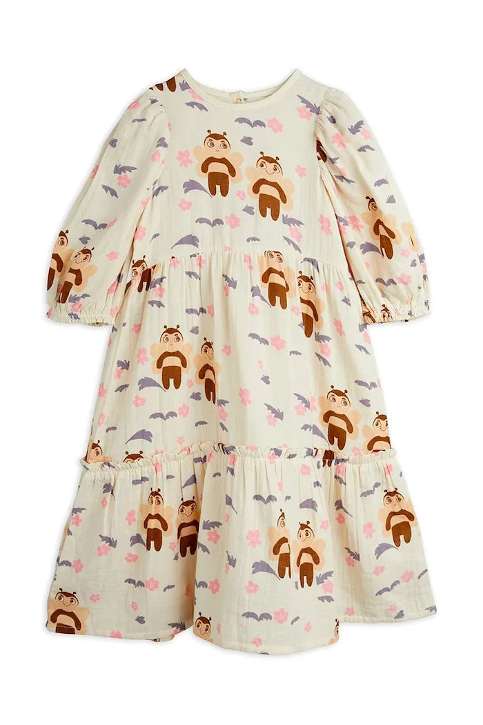 Детска памучна рокля Mini Rodini Muslin bee