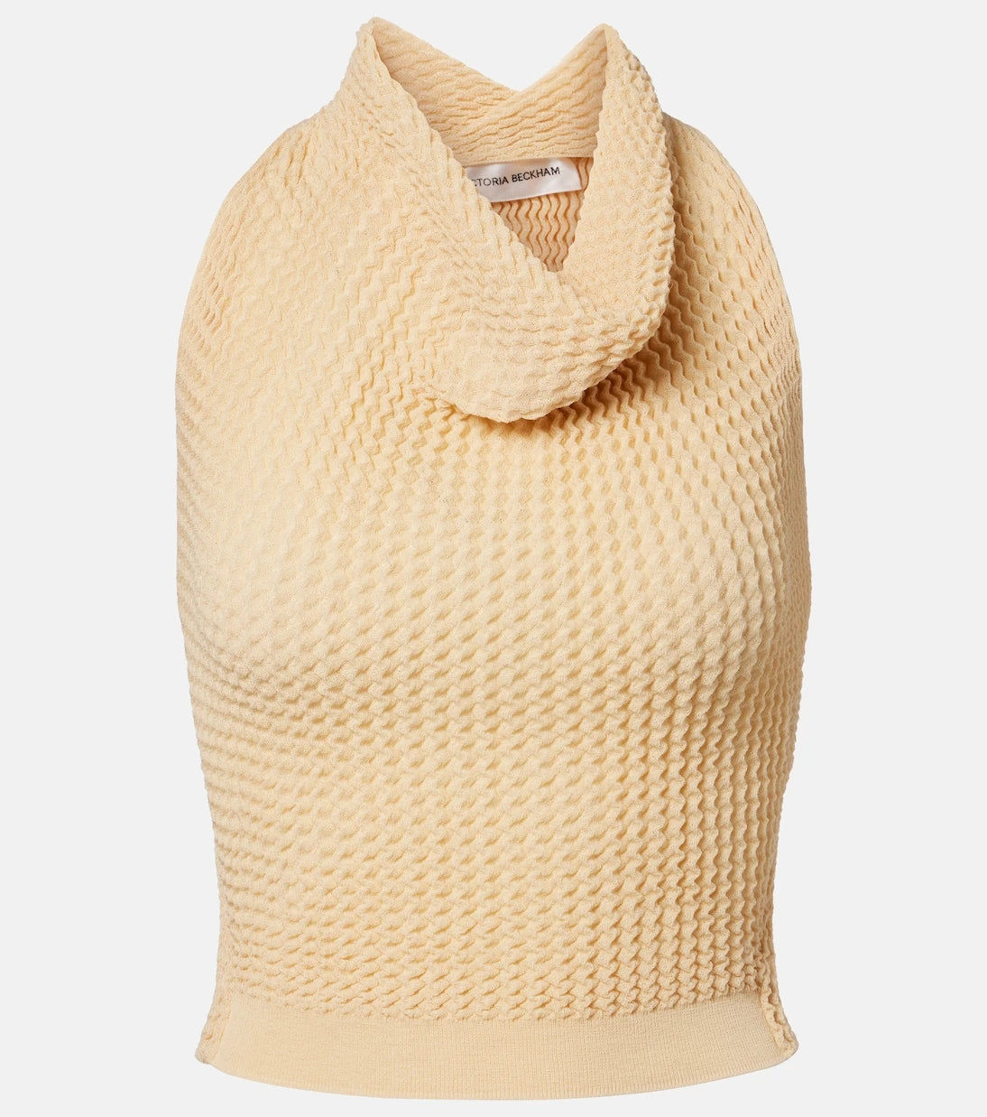 Victoria Beckham - Draped knitted cotton-blend crop top