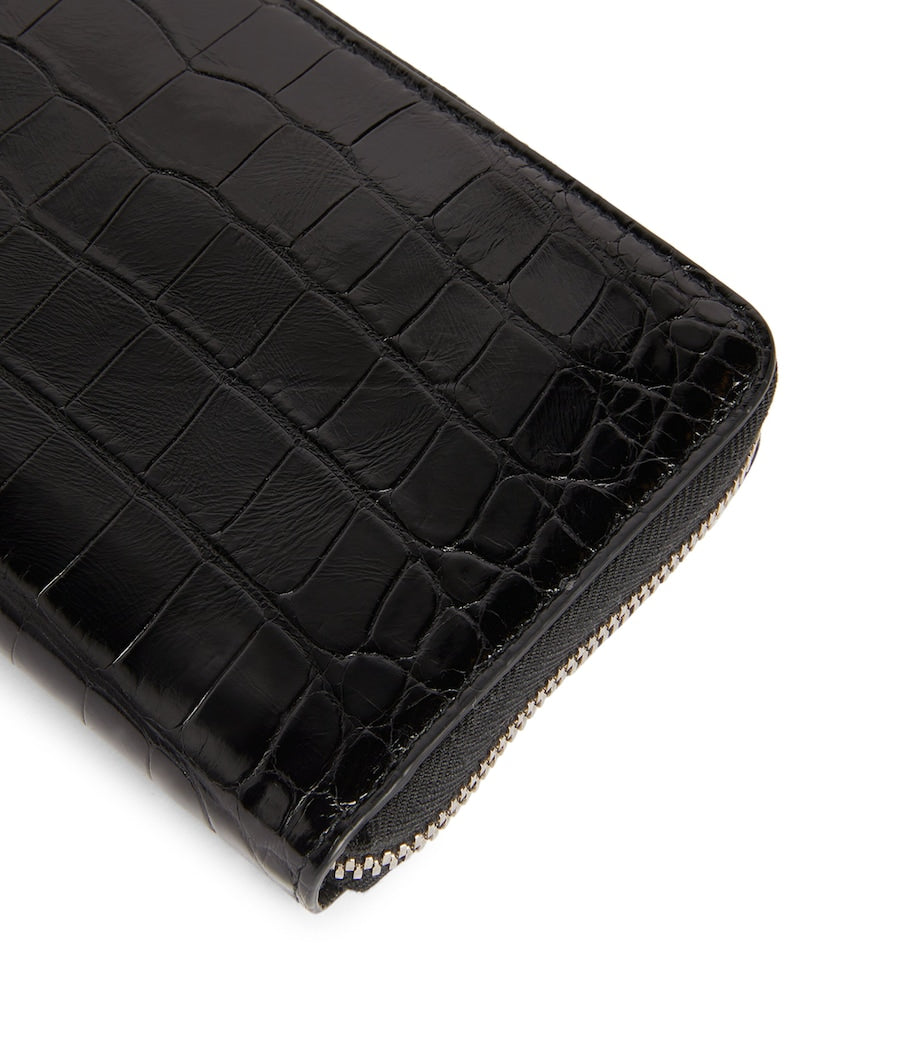Grey Crocodile Leather Wallet