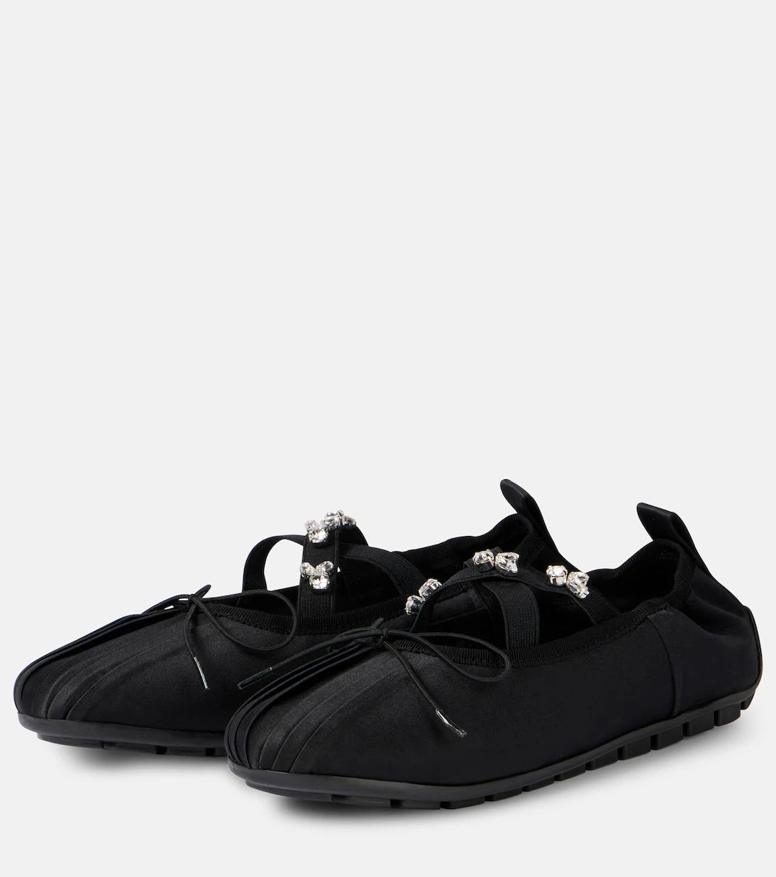 Simone Rocha - Embellished satin ballet flats