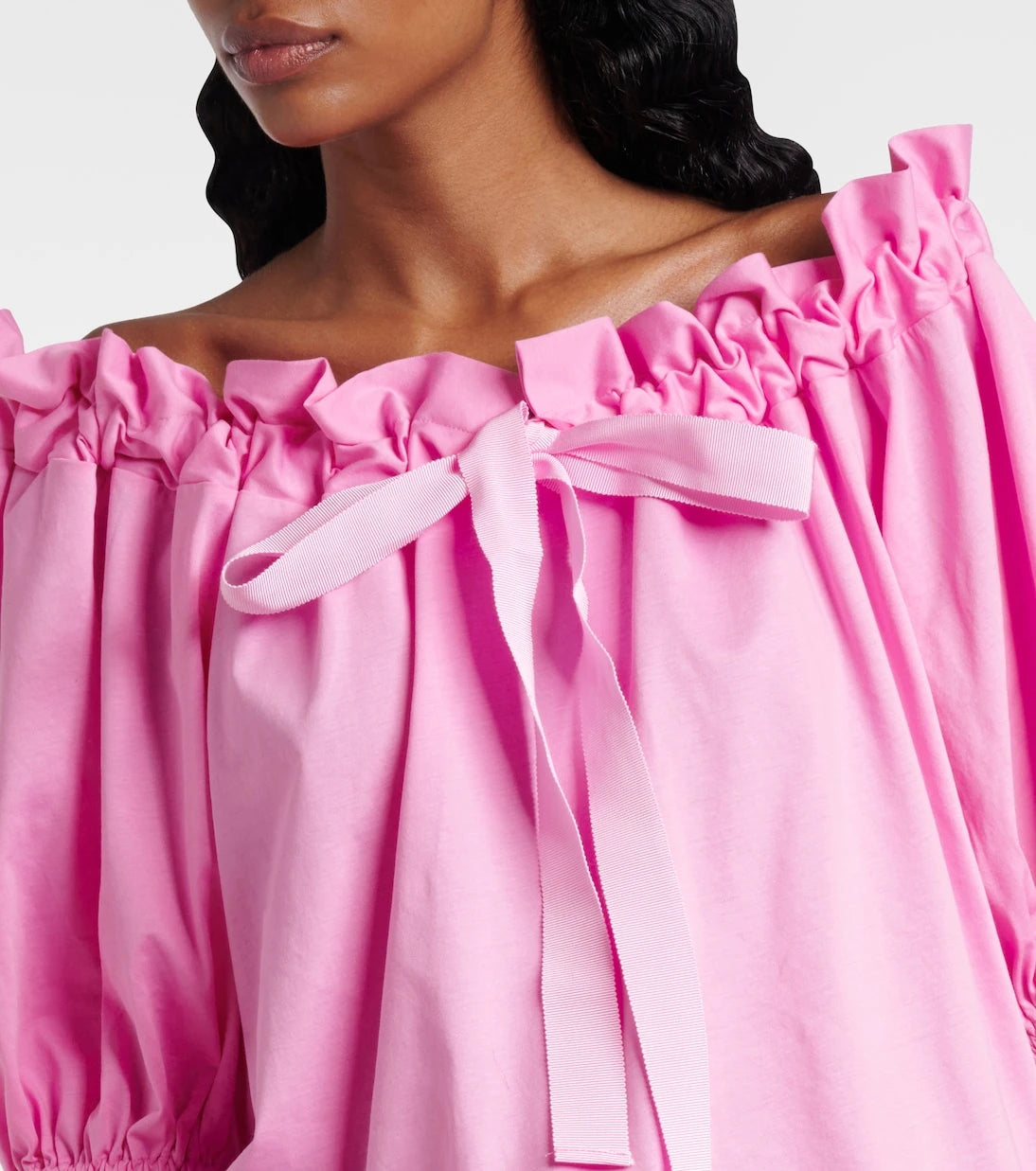 Patou - Bow-detail cotton jersey top