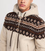 Moncler Brown Wool-Blend Geometric Jacquard Hoodie