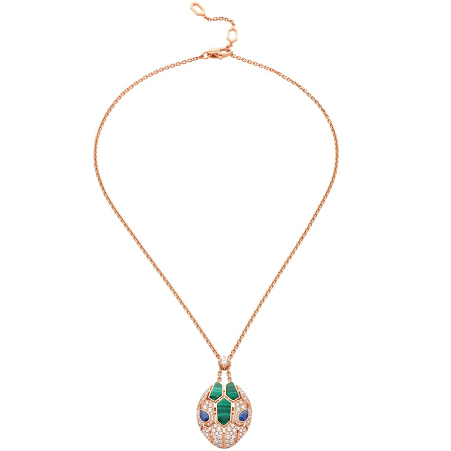 Bvlgari Rose Gold And Precious Stone Serpenti Necklace