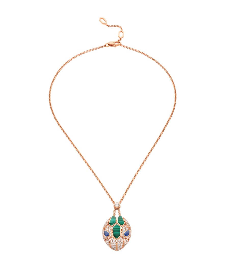 Bvlgari Rose Gold And Precious Stone Serpenti Necklace