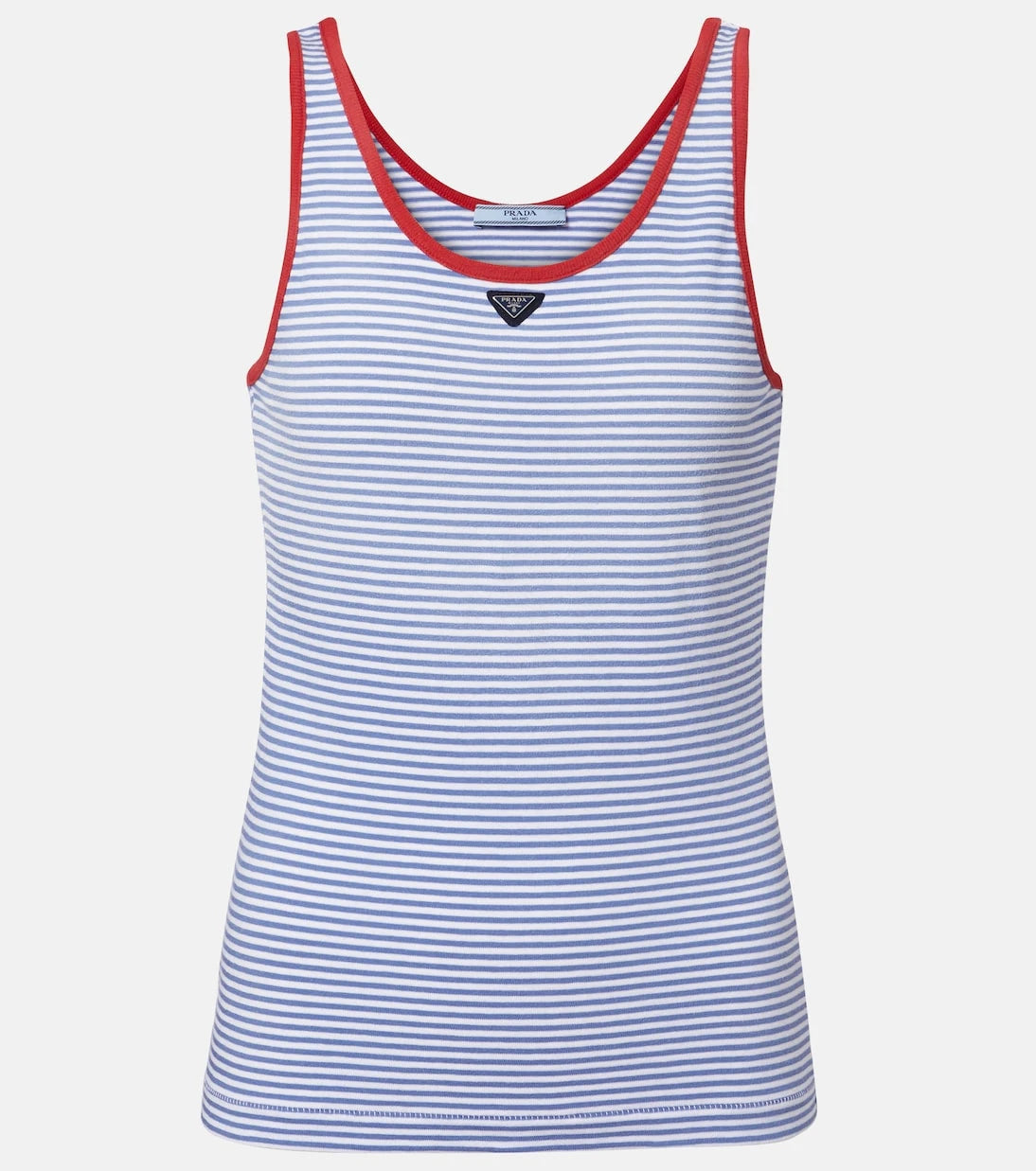Prada - Striped cotton jersey tank top