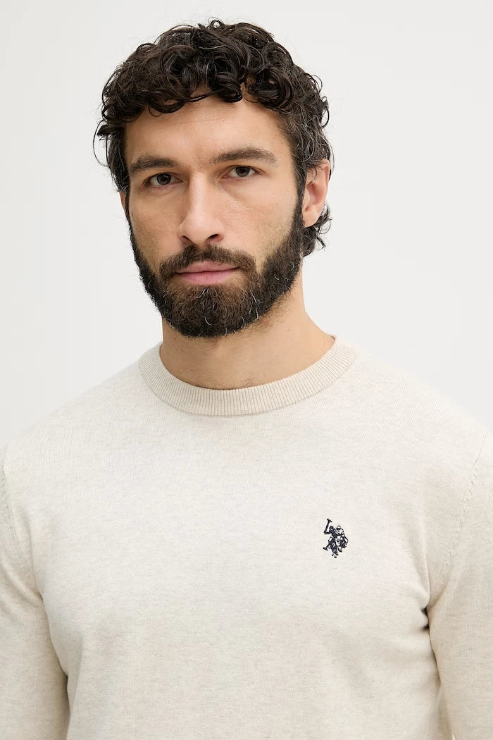 U.S. Polo Assn. пуловер мъжки от памук DHM KNIT