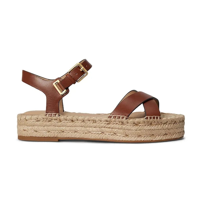 Lauren Ralph Lauren Kadın Deri Platform Sandalet Emeryn