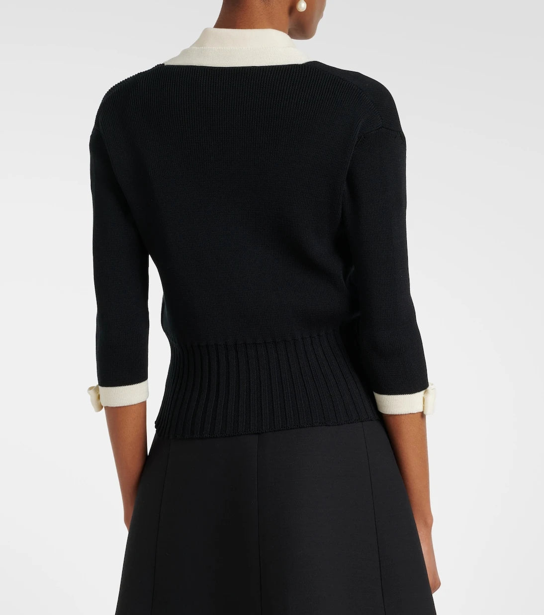 Valentino - Bow-detail cotton cardigan