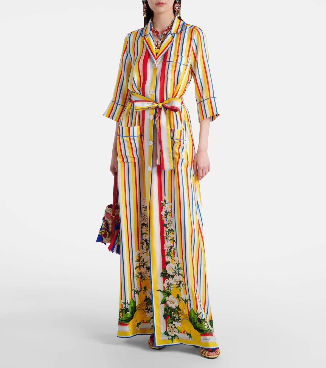 Dolce&Gabbana - Striped silk shirt dress