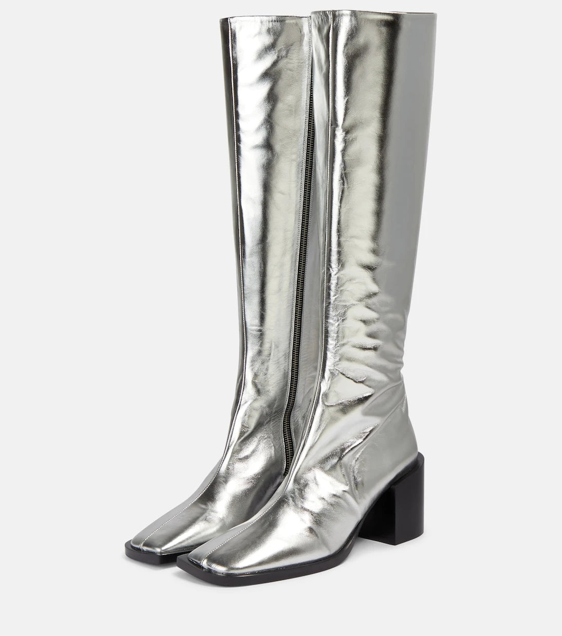 Jil Sander - Metallic leather knee-high boots