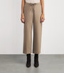 Beige Stretch-Wool Drawstring Trousers