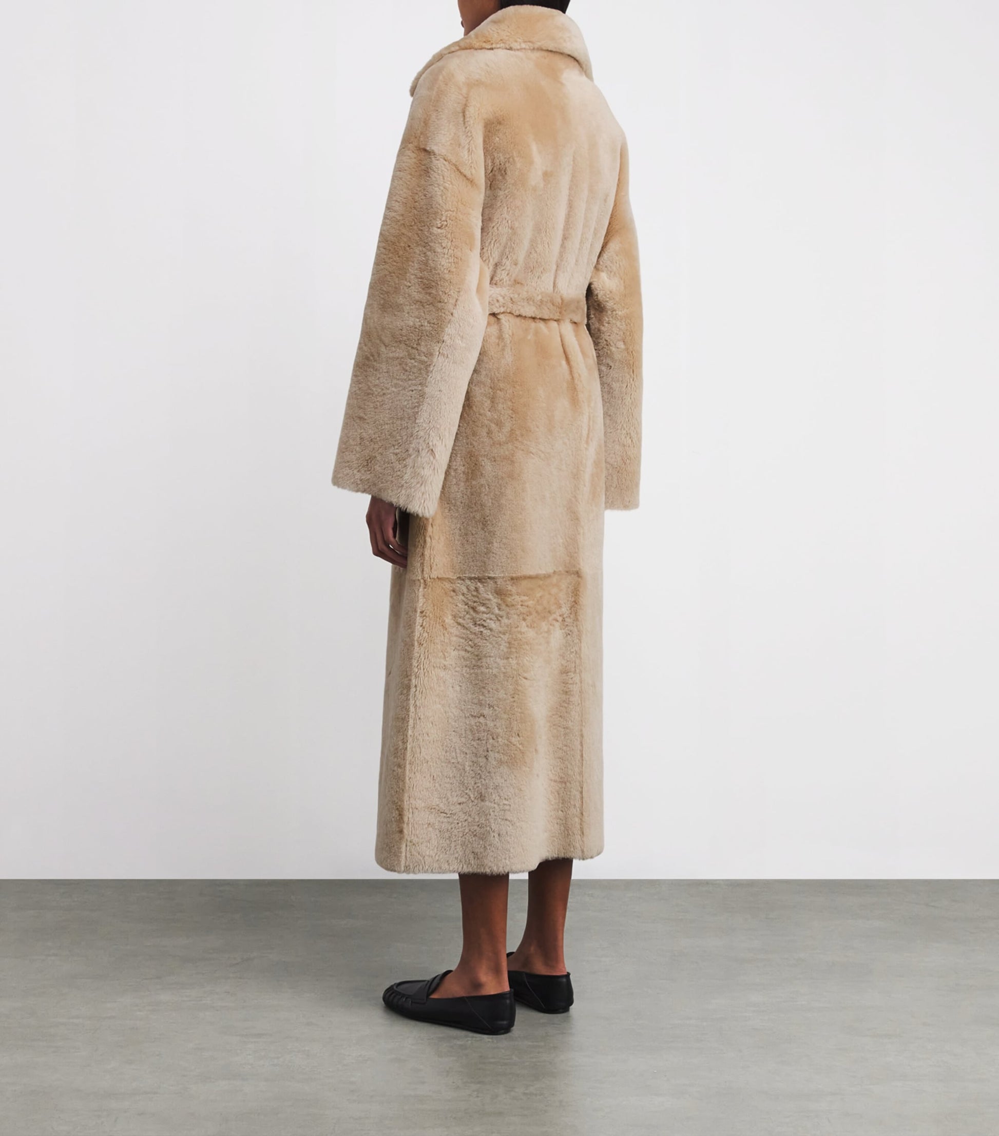 Arma Beige Shearling-Leather Reversible RIEN coat