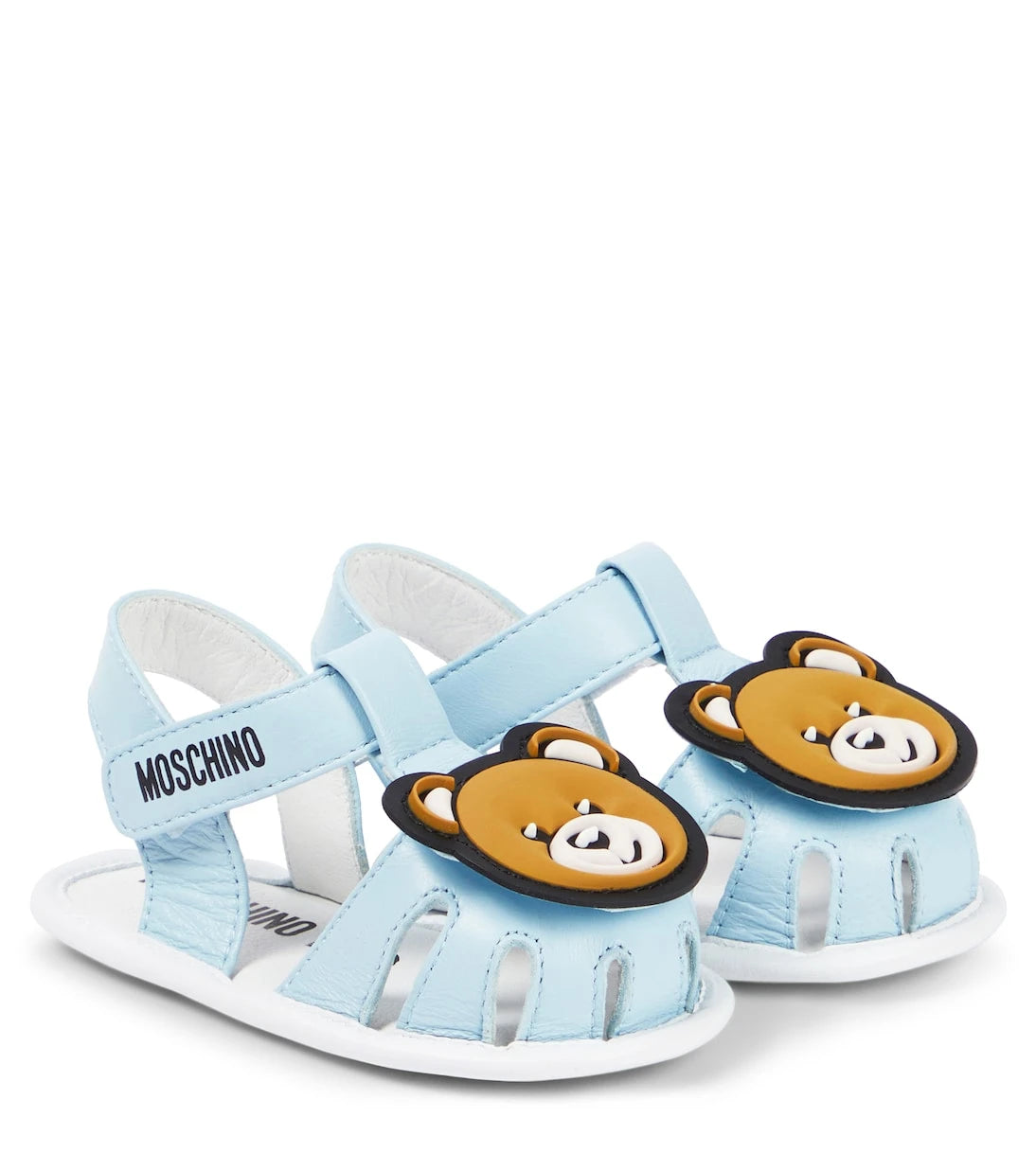 Moschino Kids - صندل جلد تيدي بير للرضع