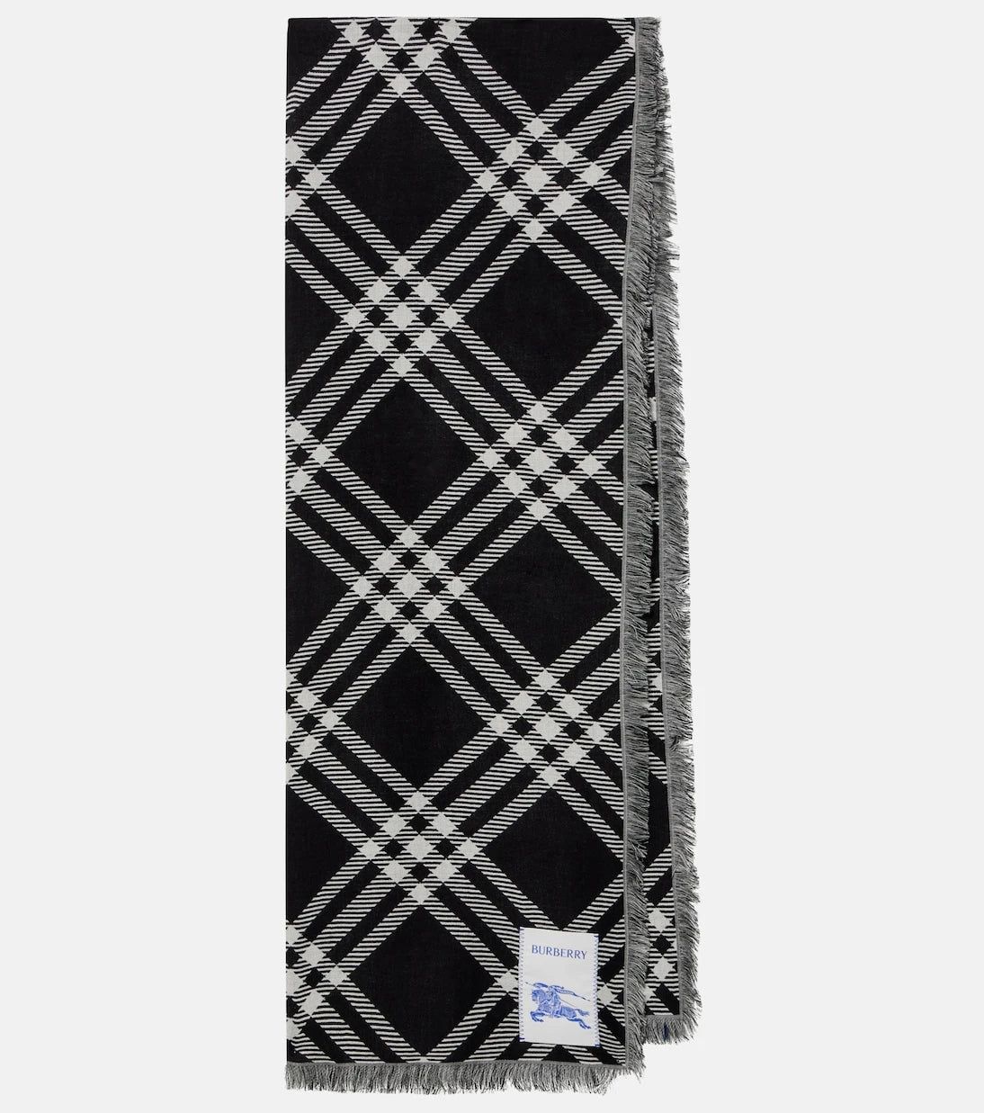 Burberry - Burberry Check wool and silk scarf