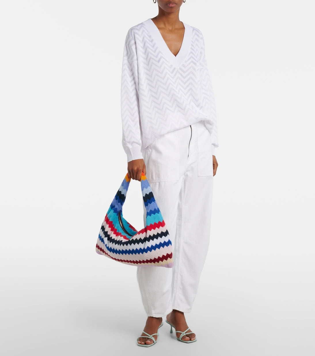 Missoni - Zigzag cotton terry top-handle bag