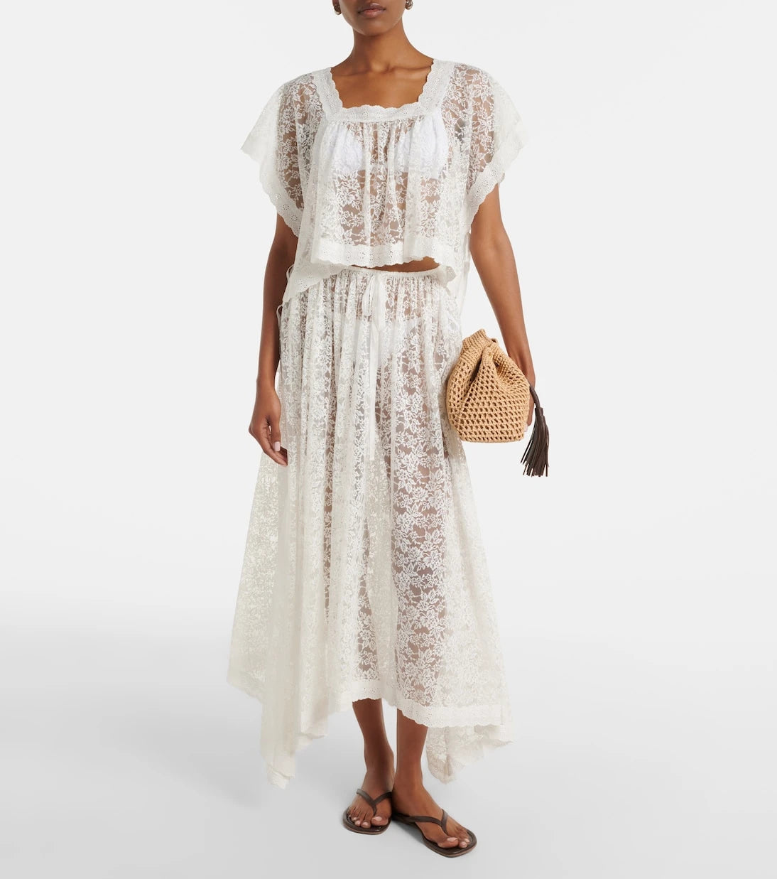 Dôen - Zinnia asymmetric lace skirt