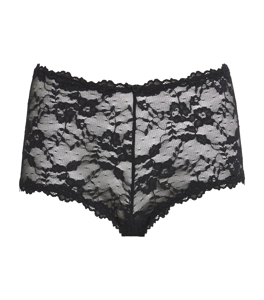 Stretch-Lace Boyshorts SOOT